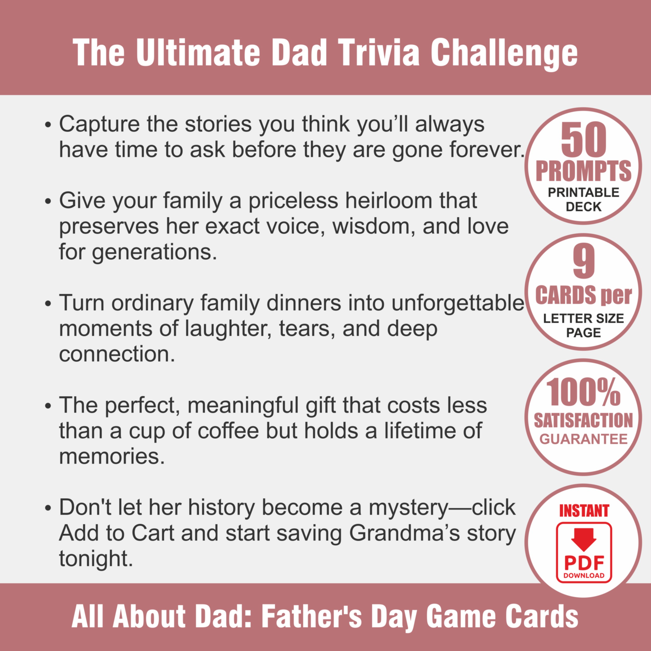 Who Knows Dad Best? Family Trivia Game - View 2